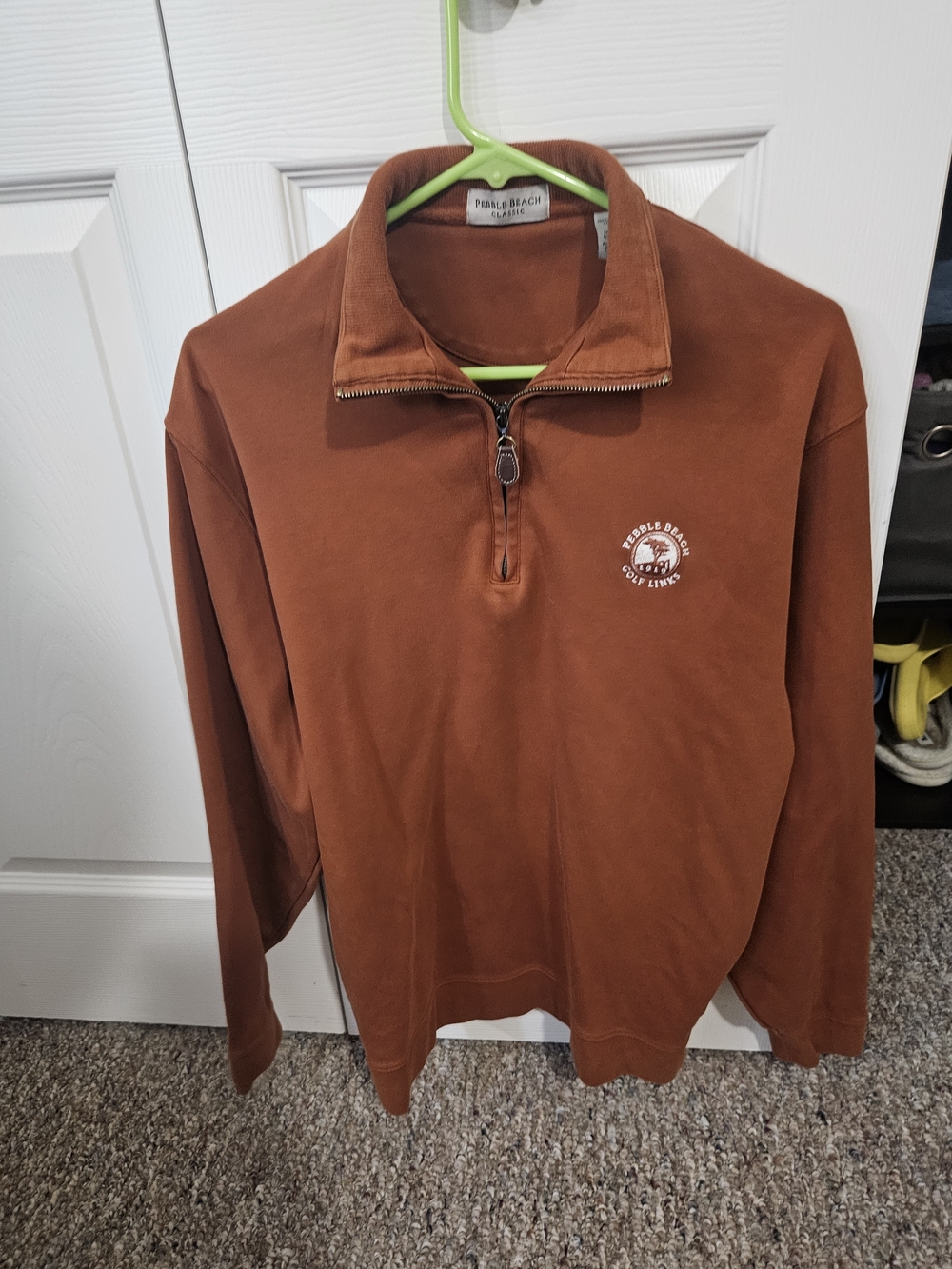 Pebble Beach Classic Men's Rust Quarter-Zip Pullover